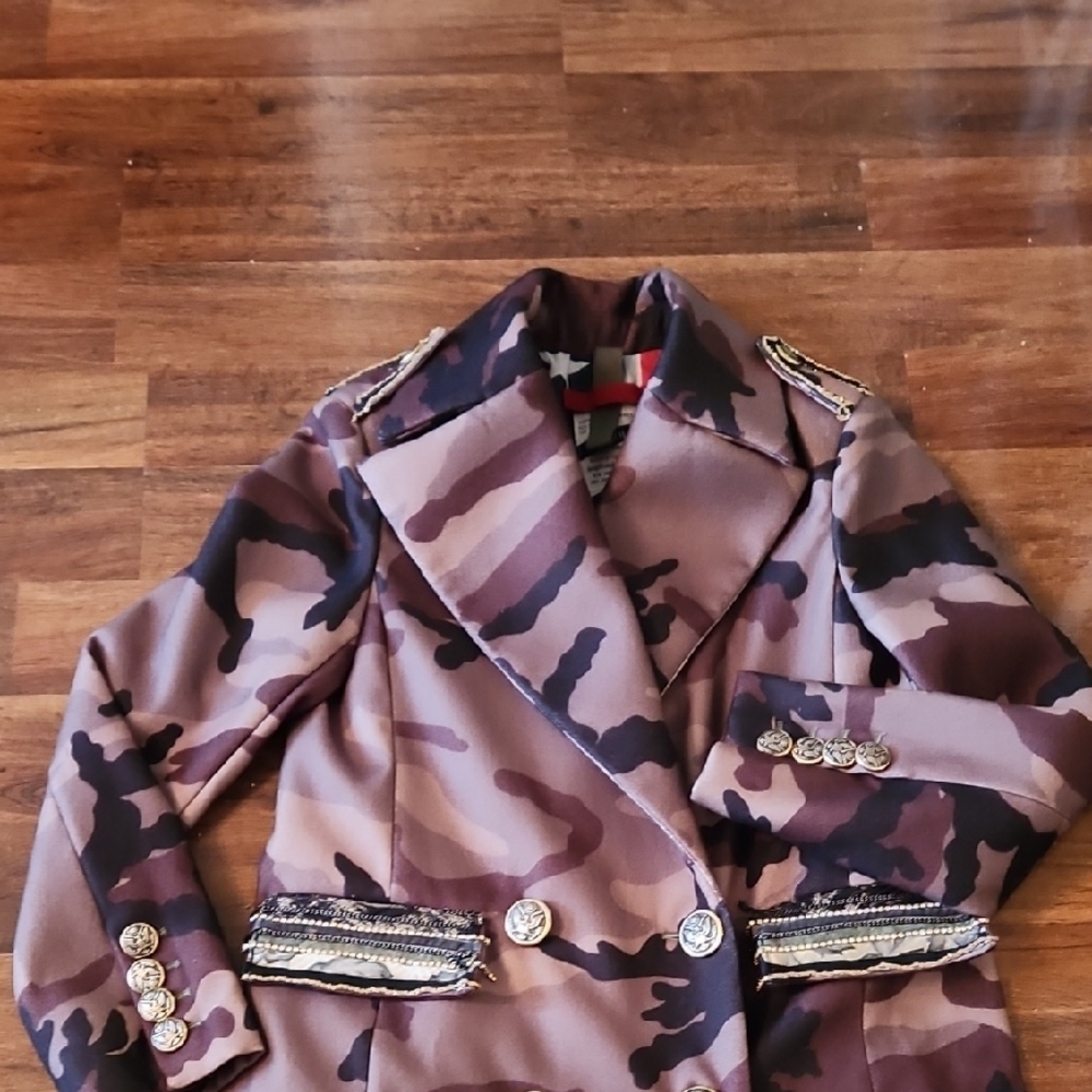 Rothco Women's Camouflage Trench Coat with Gold Accents